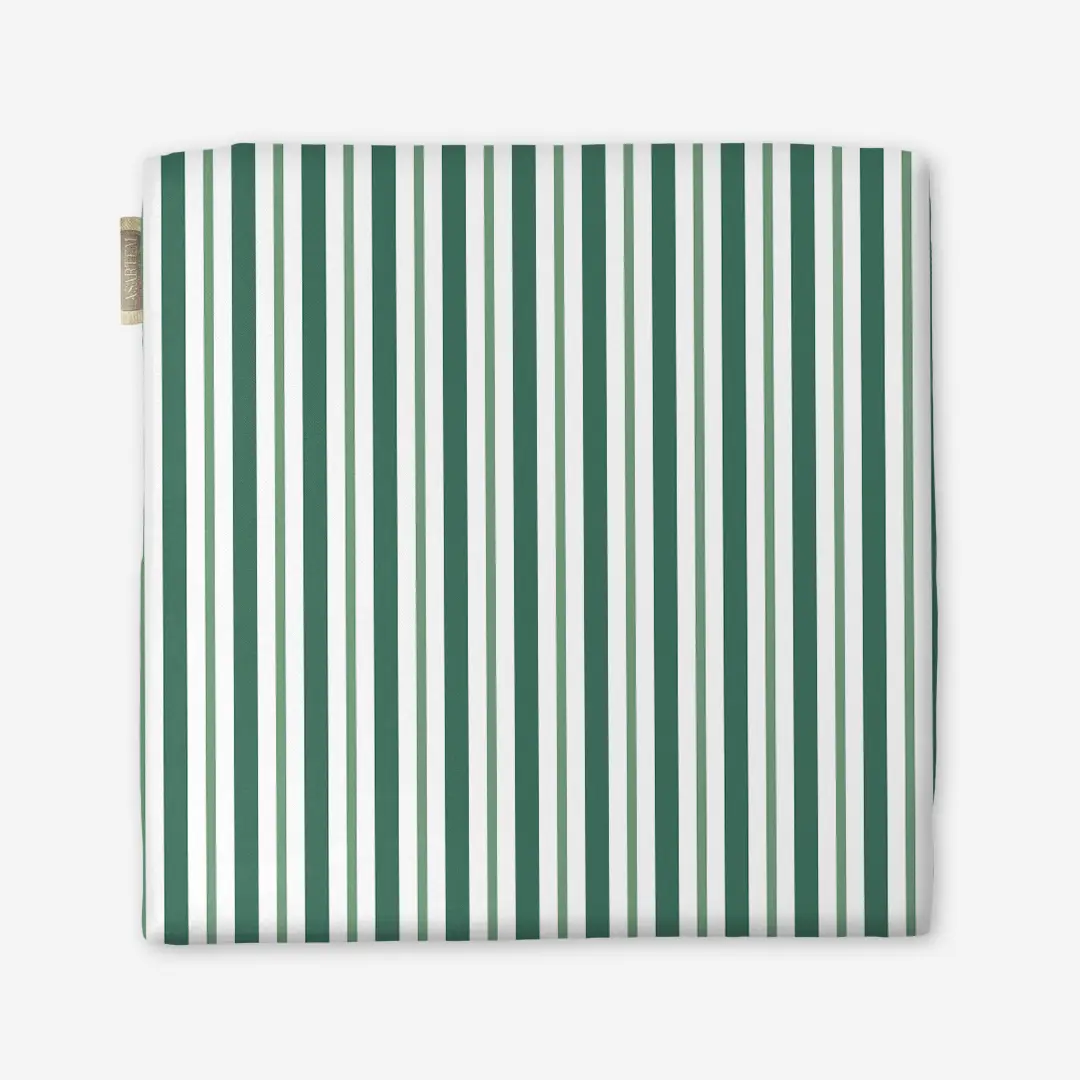 Poduszka świąteczna na krzesło klasyczne zielone świąteczne paski 40x40 cm