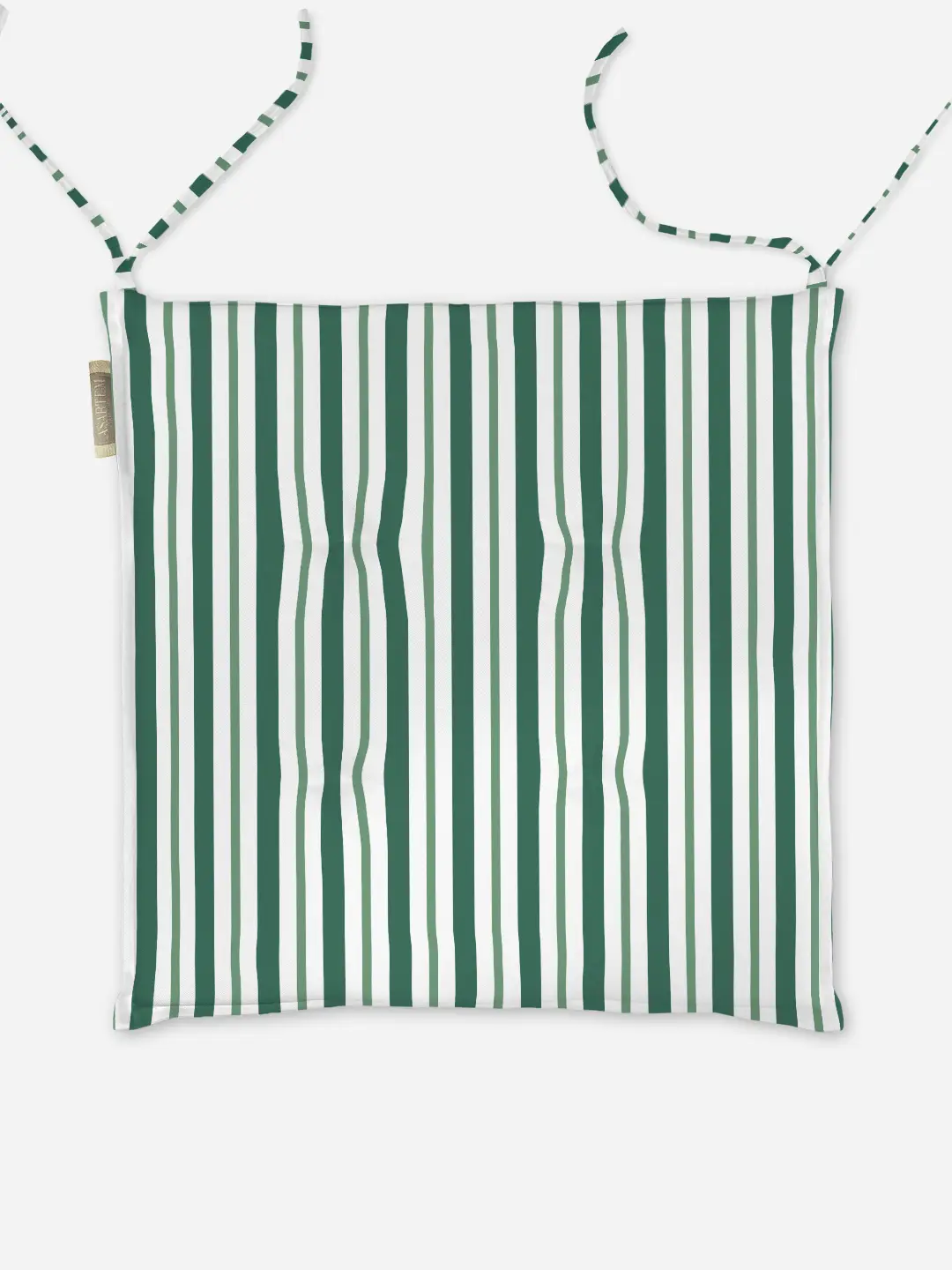 Poduszka świąteczna na krzesło klasyczne zielone świąteczne paski 40x40 cm