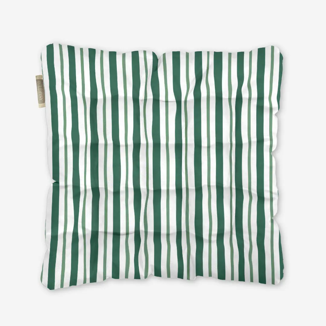 Poduszka świąteczna na krzesło klasyczne zielone świąteczne paski 40x40 cm