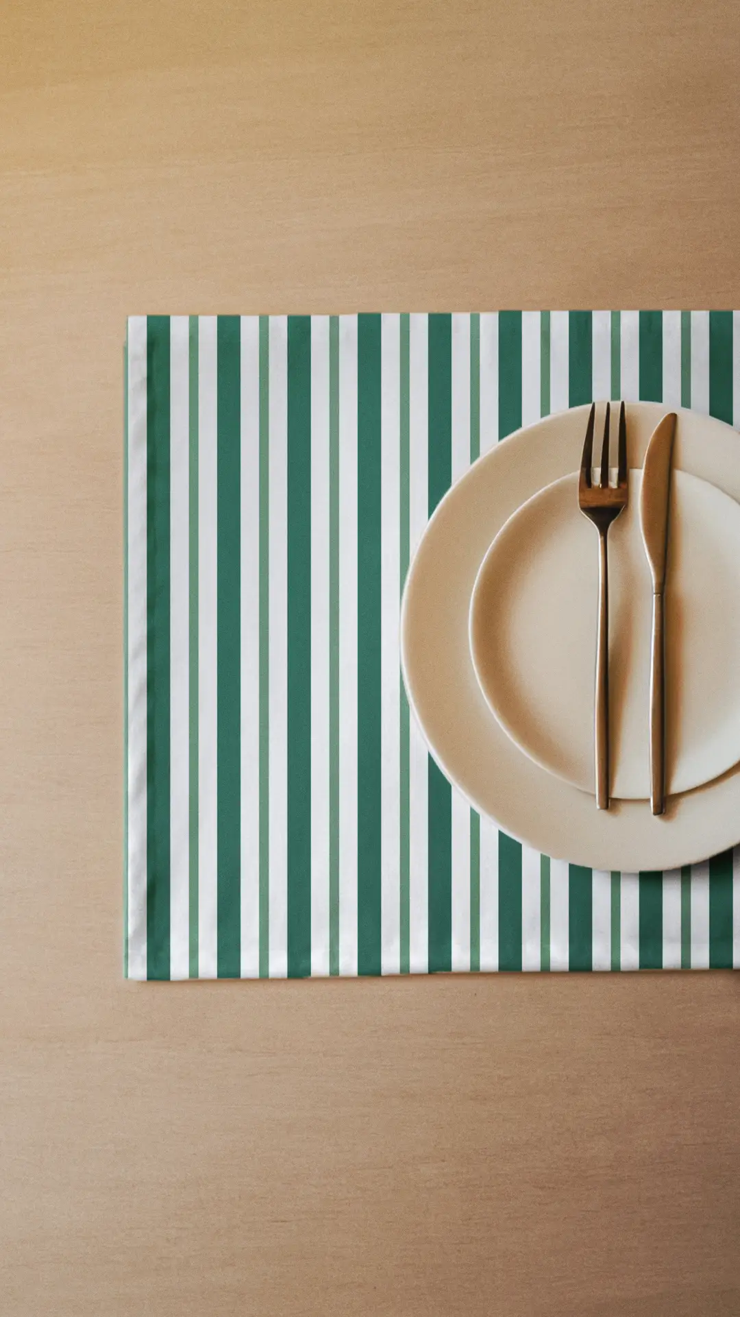 Podkładki świąteczne klasyczne zielone świąteczne paski 35x45 cm