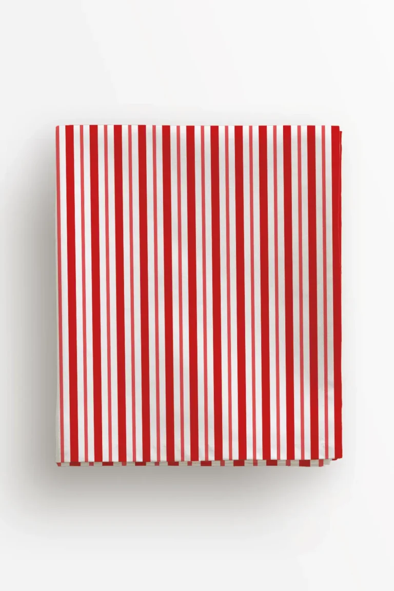 Obrus świąteczny klasyczne czerwone świąteczne paski 100x100 cm