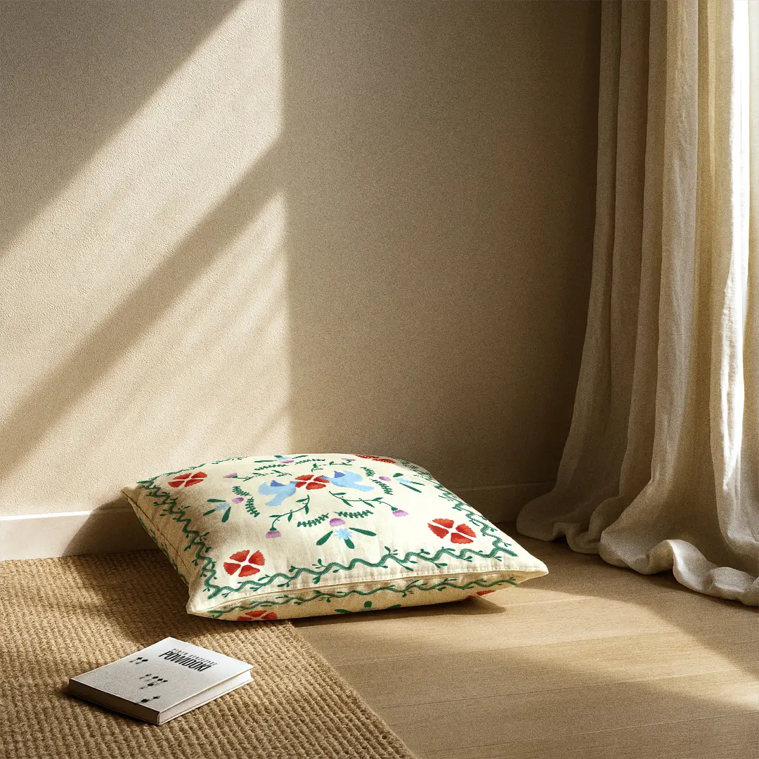 Poduszka świąteczna zimowy wieniec 50x50 cm