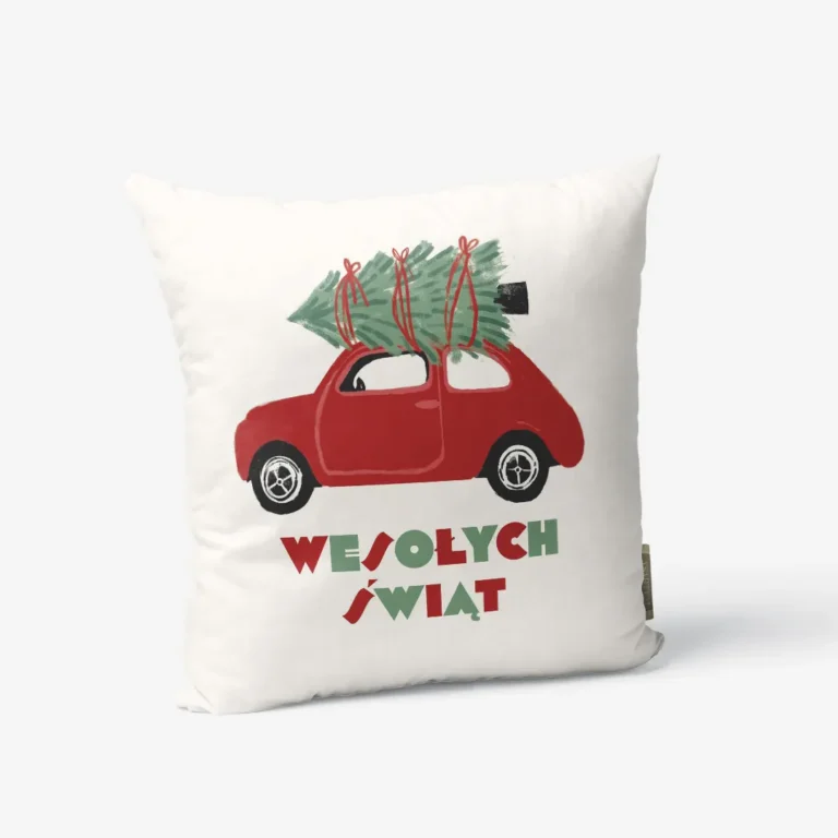 Poduszka świąteczna Wesołych Świąt 45x45 cm