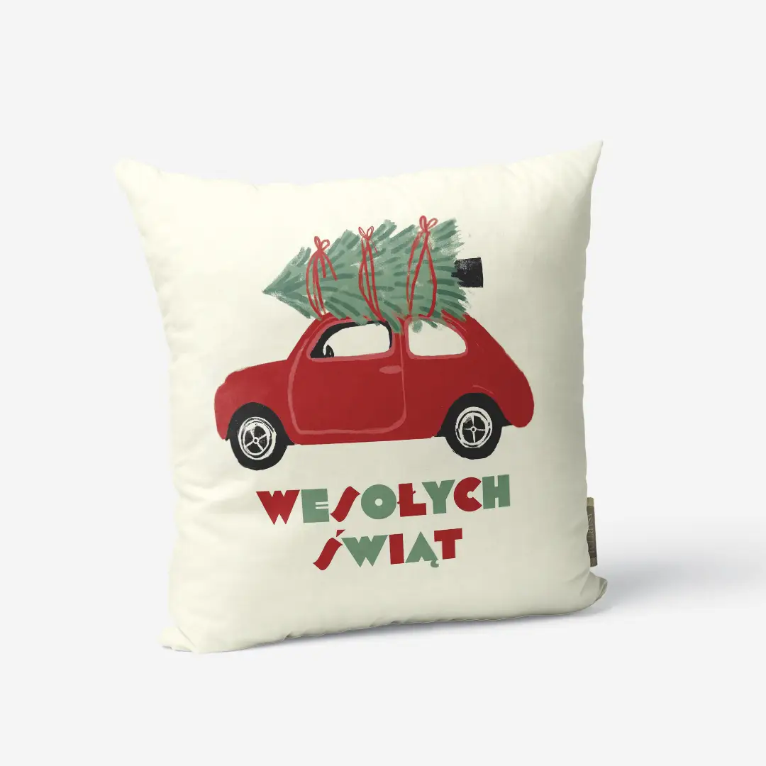 Poduszka świąteczna Wesołych Świąt 45x45 cm
