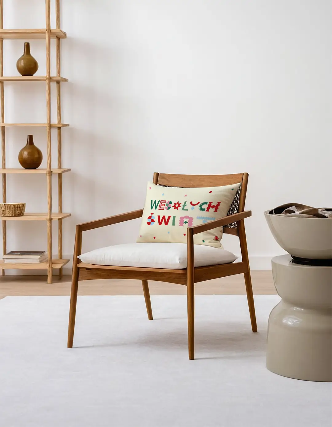 Poduszka świąteczna Wesołych świąt napis 40x60 cm