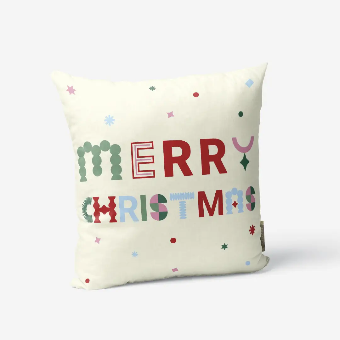 Poduszka świąteczna Merry Christmas napis 45x45 cm