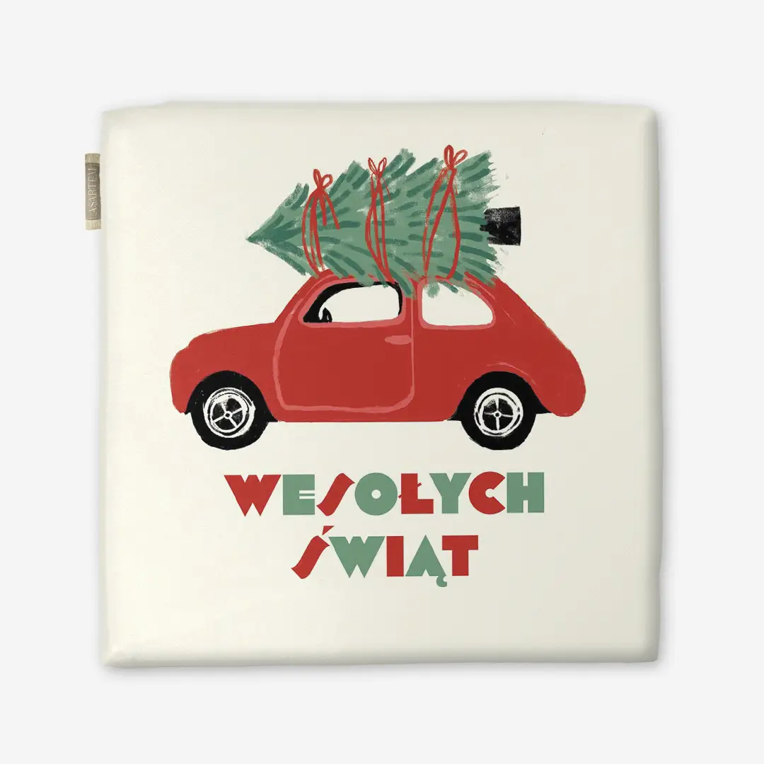 Poduszka świąteczna na krzesło Wesołych Świąt 40x40 cm