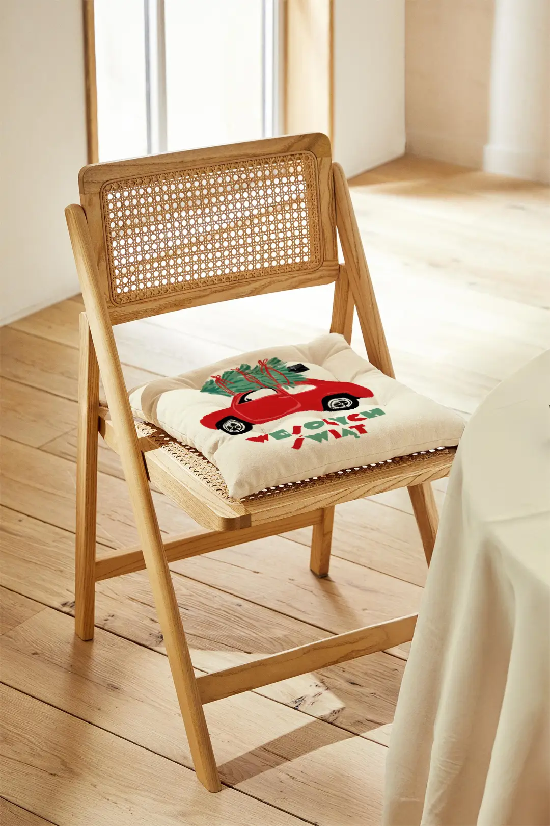 Poduszka świąteczna na krzesło Wesołych Świąt 40x40 cm
