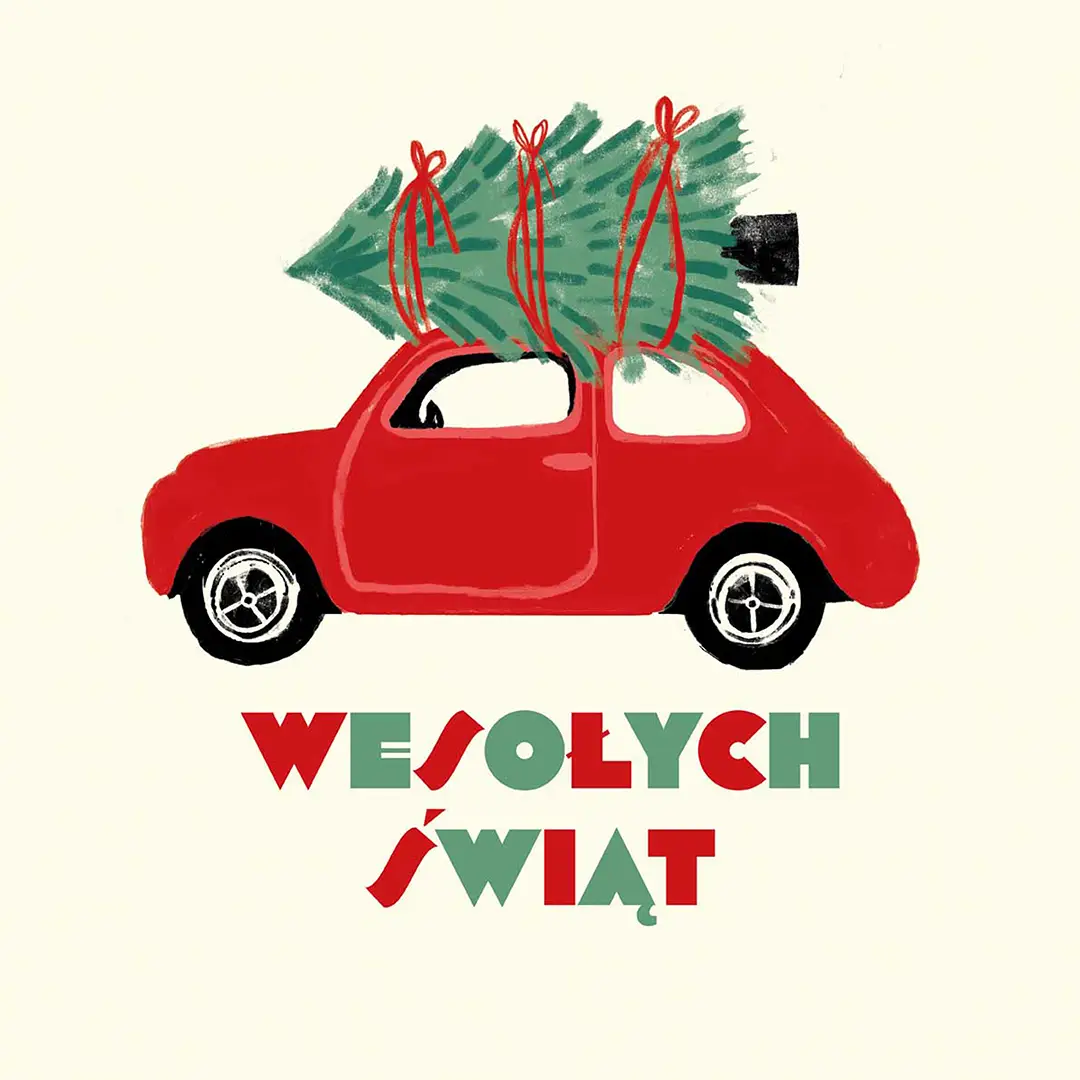 Poduszka świąteczna na krzesło Wesołych Świąt 20x20 cm