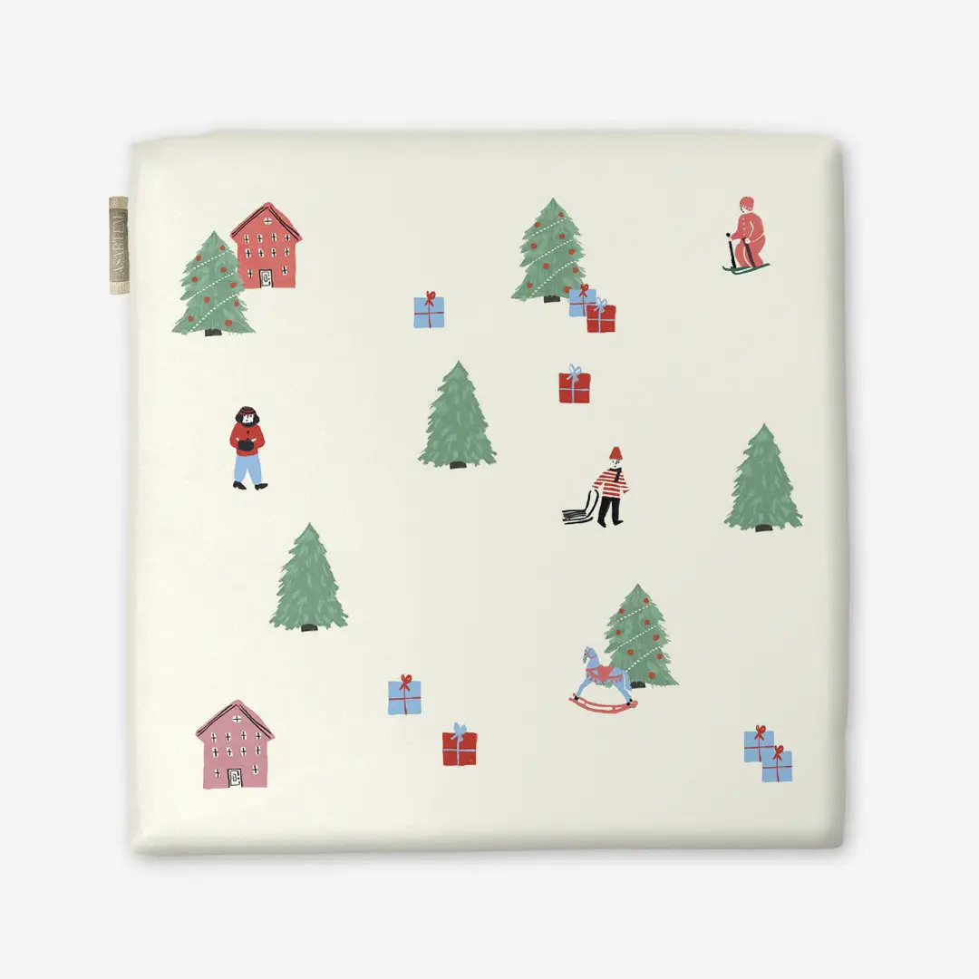 Poduszka świąteczna na krzesło Świąteczny pejzaż 40x40 cm