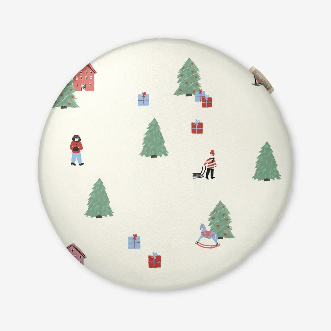 Poduszka świąteczna na krzesło Świąteczny pejzaż 40x40 cm