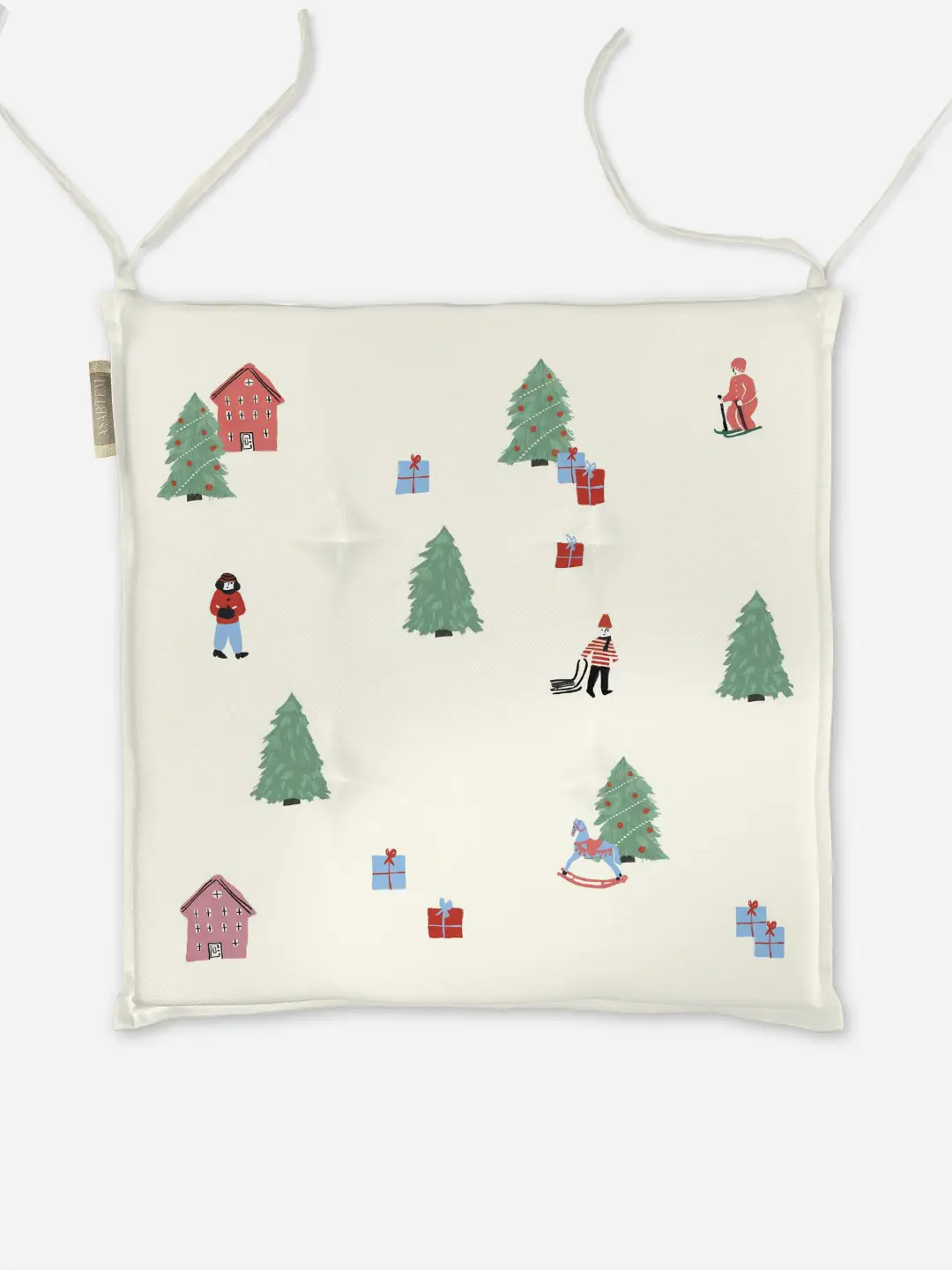 Poduszka świąteczna na krzesło Świąteczny pejzaż 40x40 cm