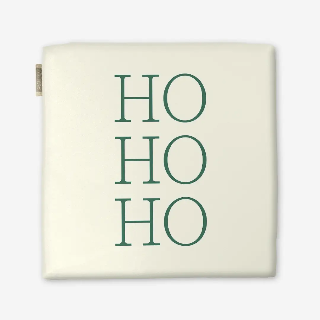 Poduszka świąteczna na krzesło HO HO HO zielone 40x40 cm