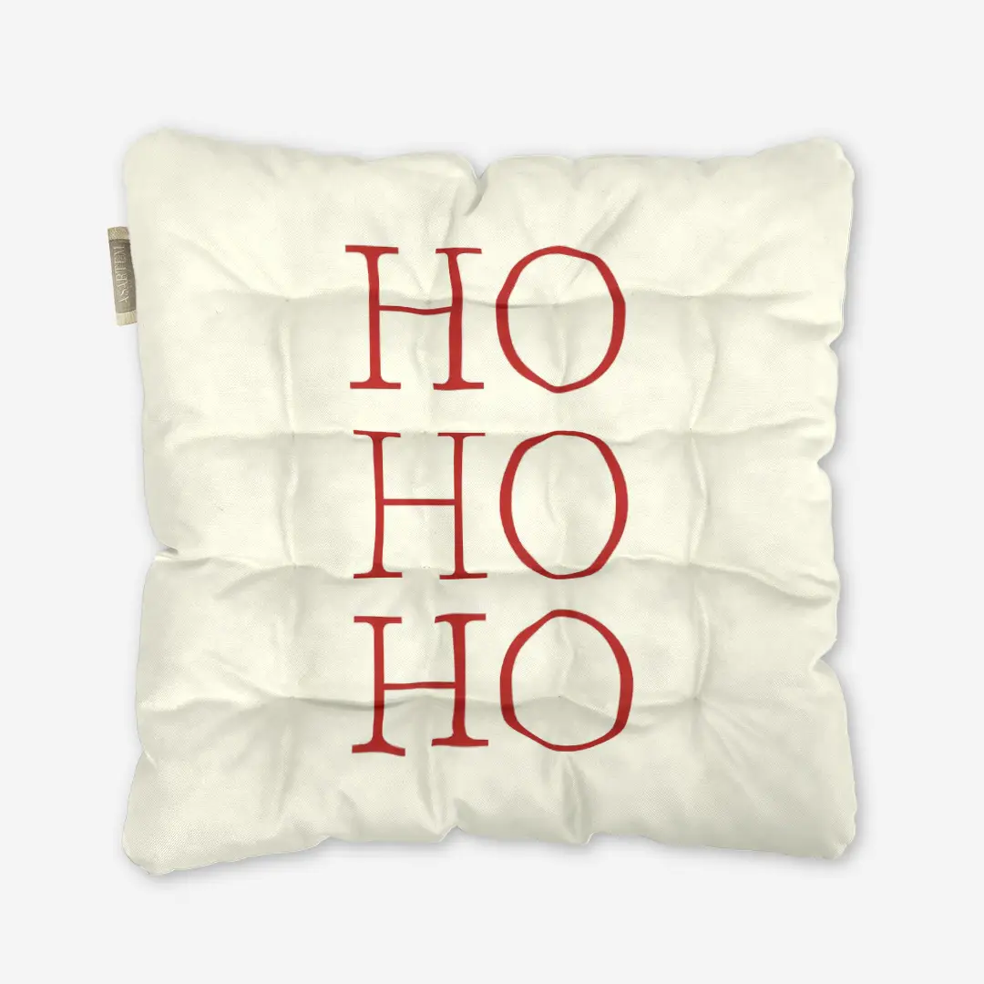 Poduszka świąteczna na krzesło HO HO HO czerwone 40x40 cm