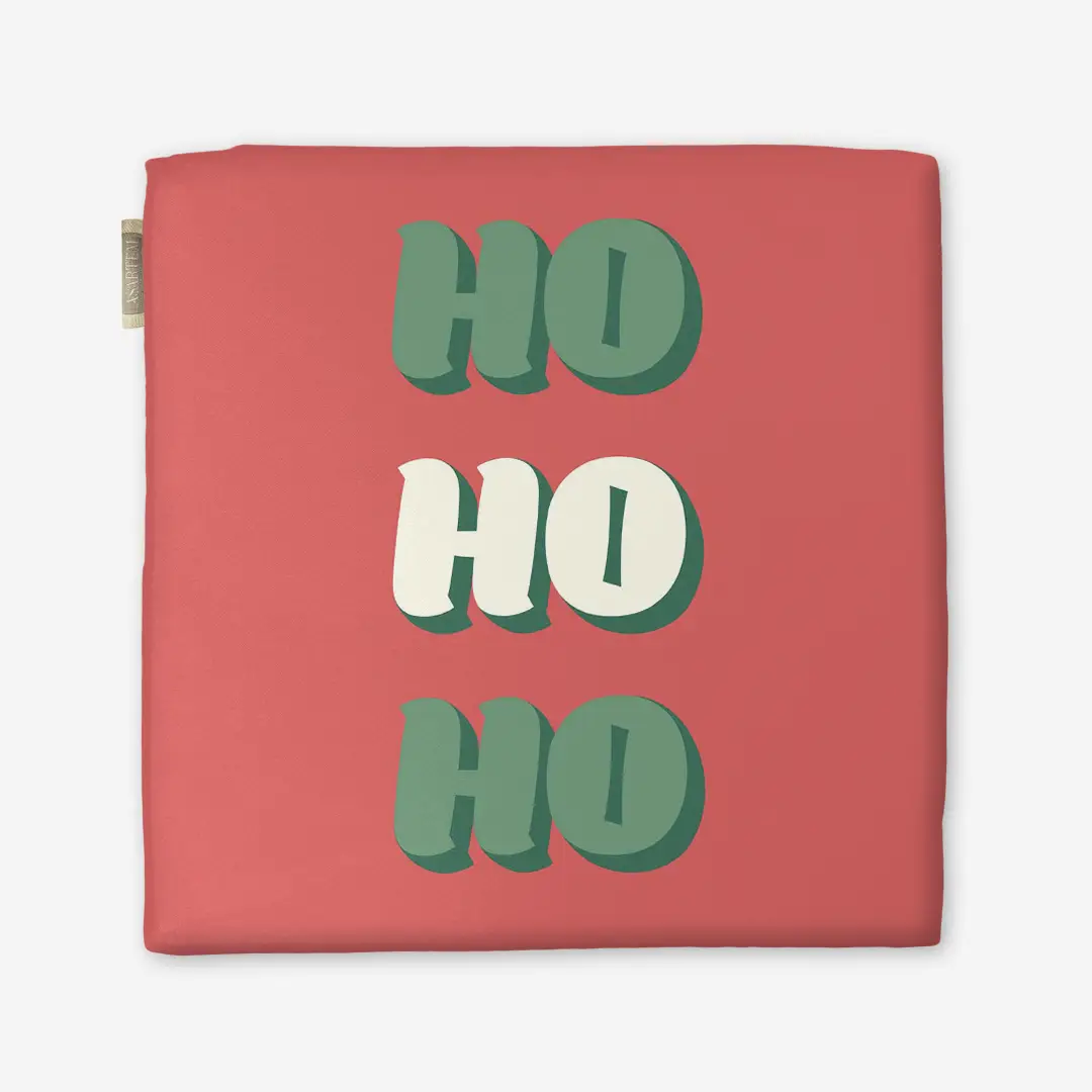 Poduszka świąteczna na krzesło HO HO HO czerwone tło 40x40 cm
