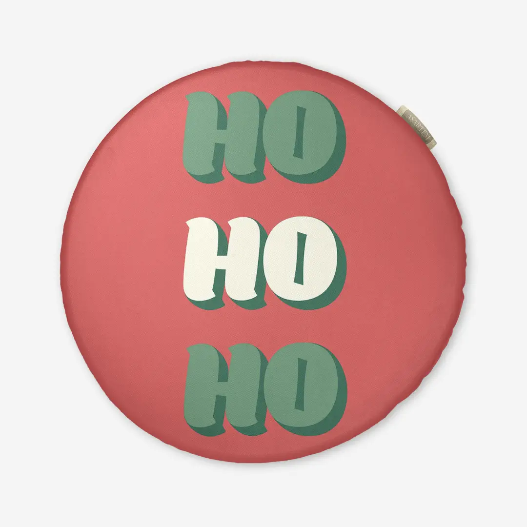 Poduszka świąteczna na krzesło HO HO HO czerwone tło 40x40 cm