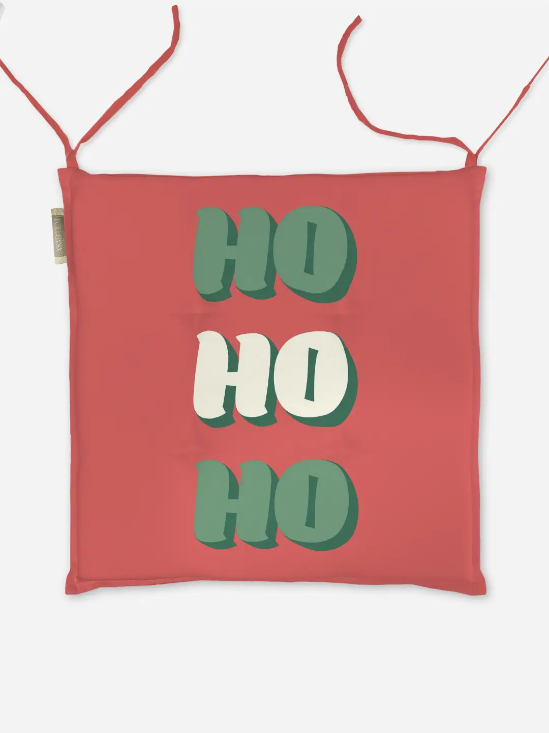 Poduszka świąteczna na krzesło HO HO HO czerwone tło 40x40 cm