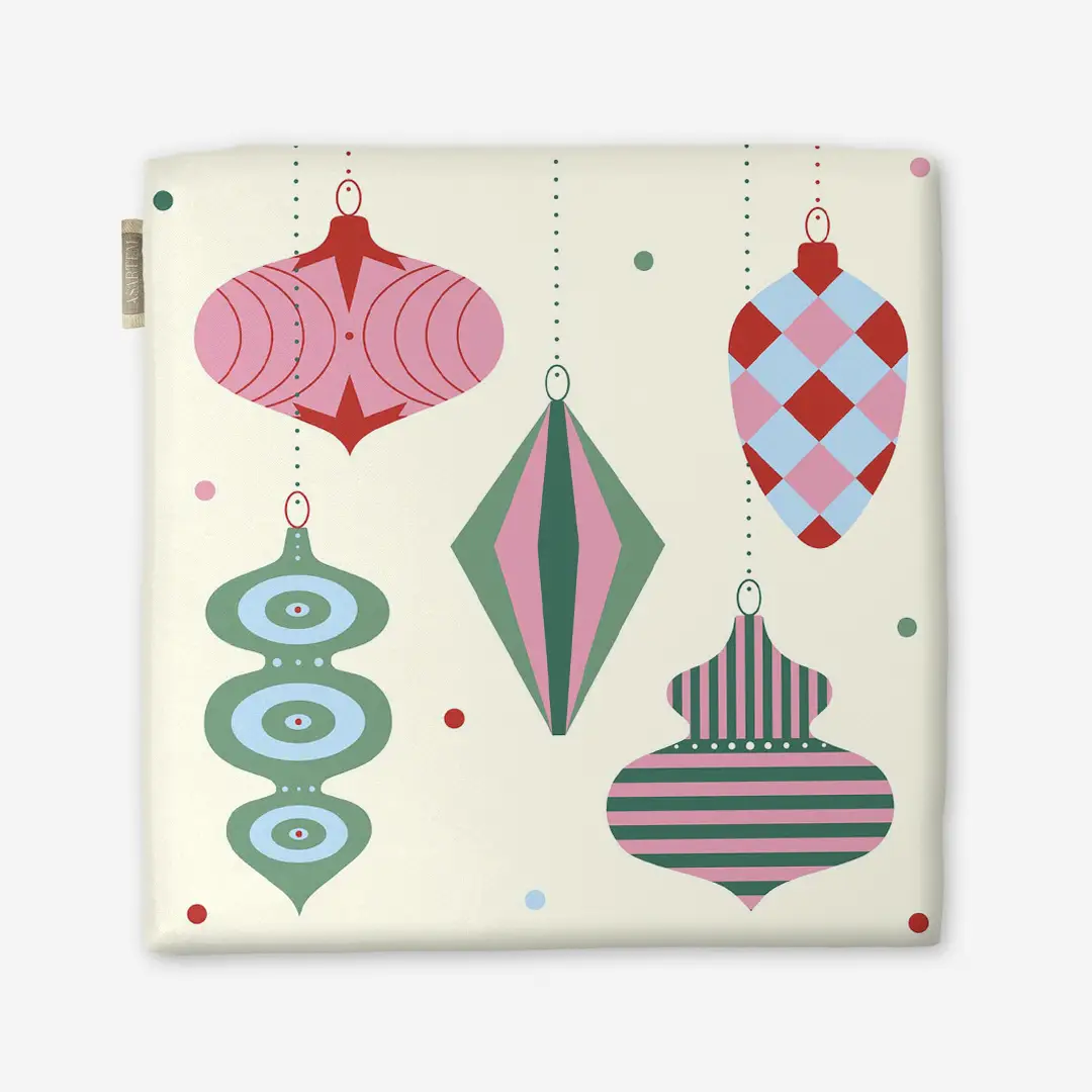 Poduszka świąteczna na krzesło Bombki 40x40 cm