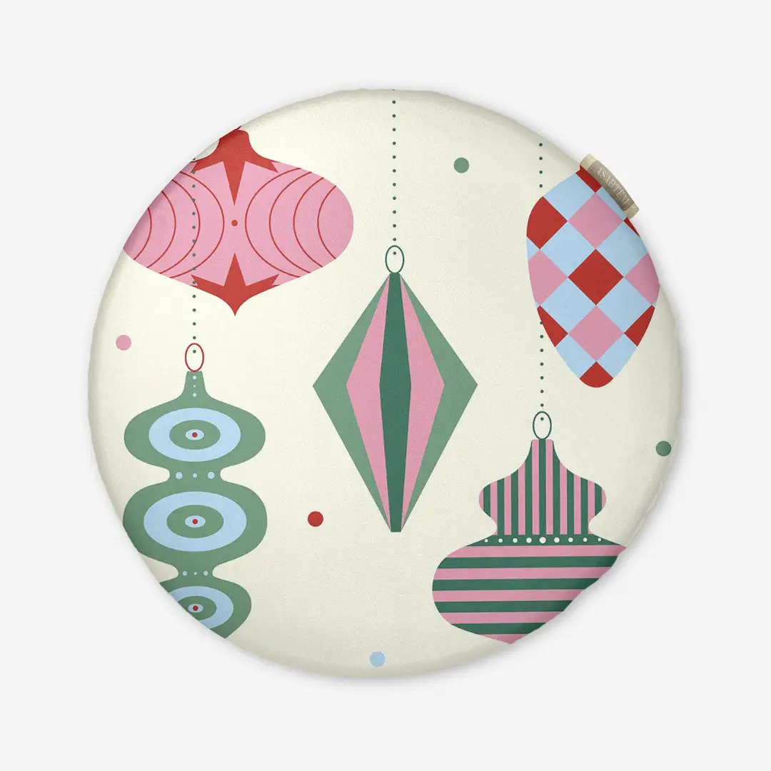 Poduszka świąteczna na krzesło Bombki 40x40 cm