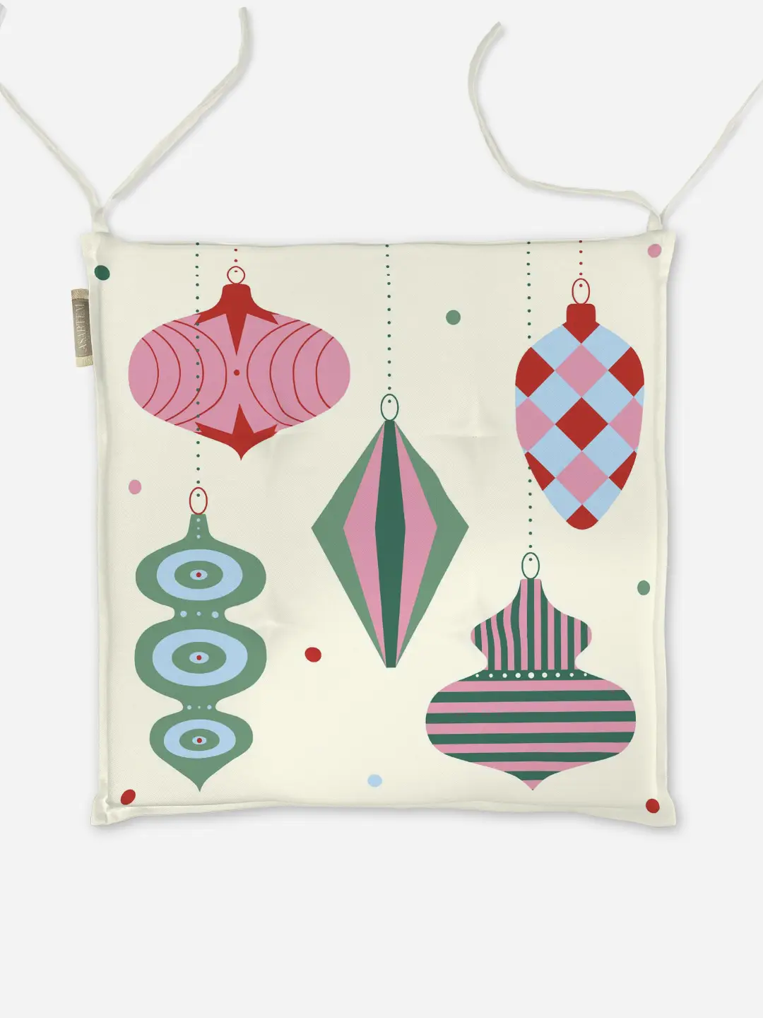 Poduszka świąteczna na krzesło Bombki 40x40 cm