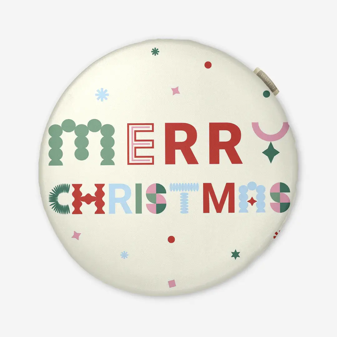 Poduszka świąteczna na krzesło Merry Christmas napis 40x40 cm