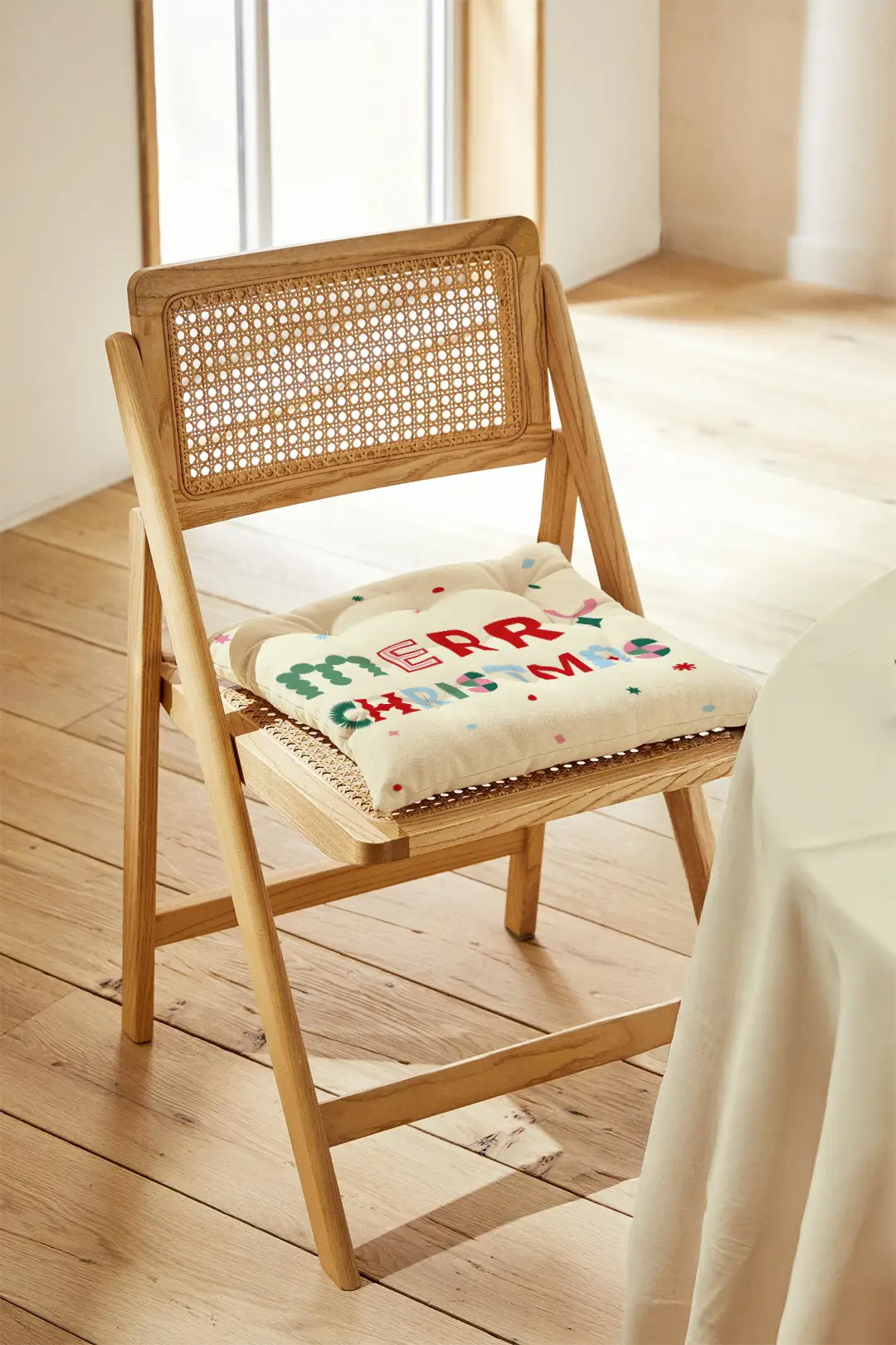 Poduszka świąteczna na krzesło Merry Christmas napis 40x40 cm