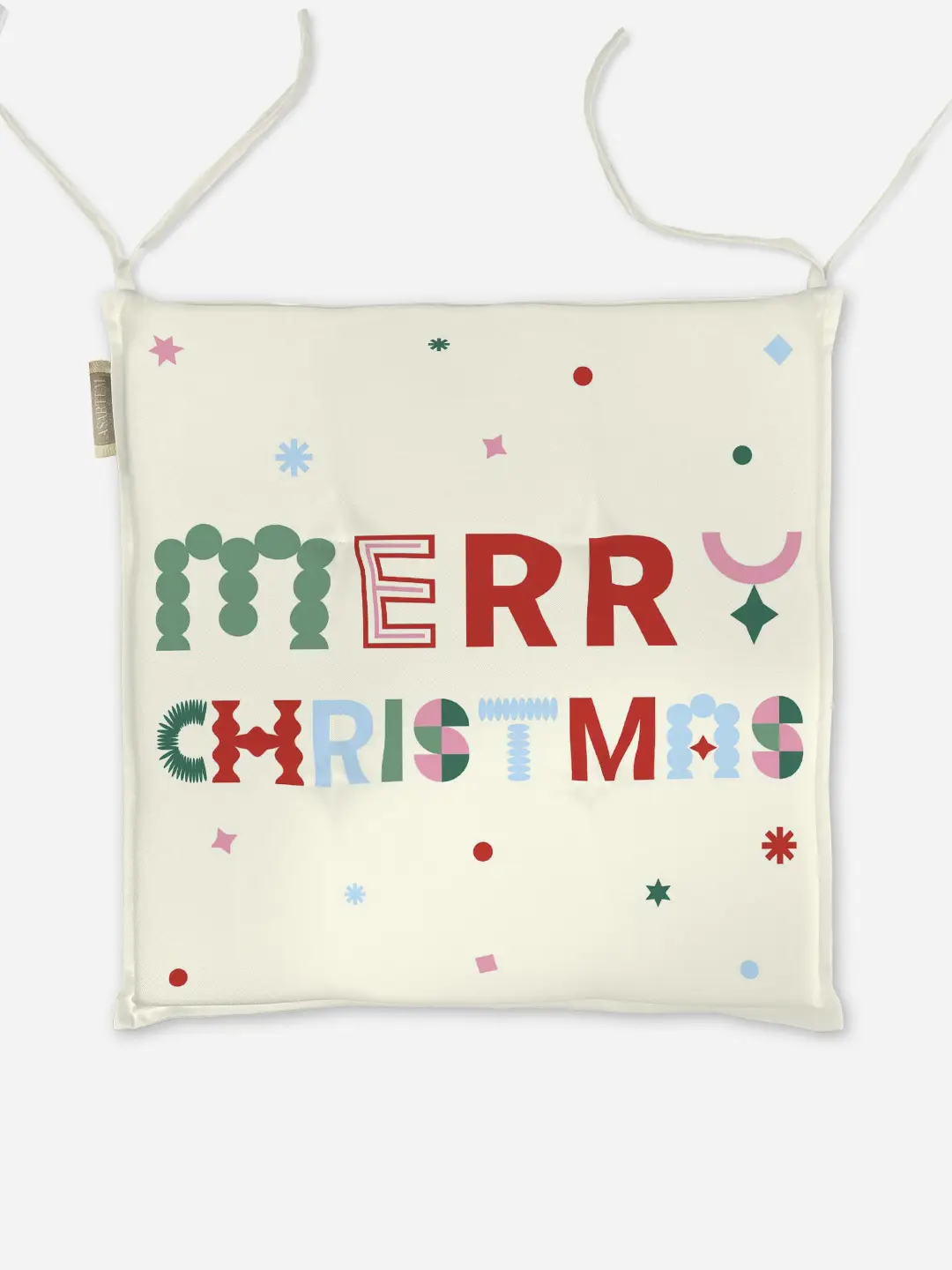 Poduszka świąteczna na krzesło Merry Christmas napis 40x40 cm