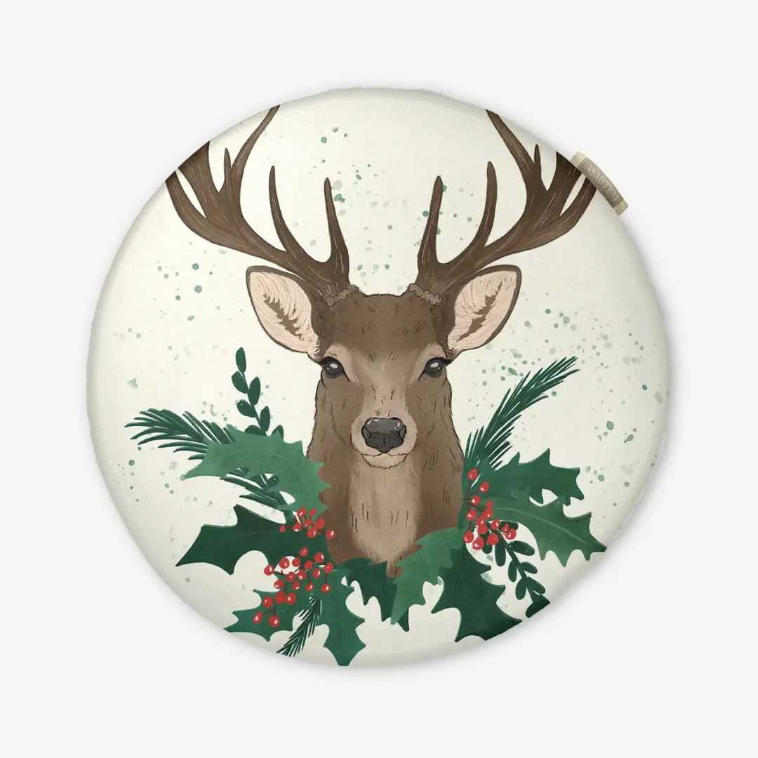 Poduszka świąteczna na krzesło Jeleń 40x40 cm