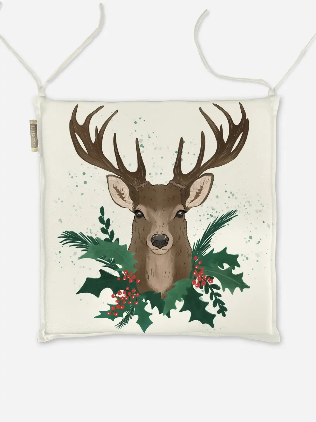 Poduszka świąteczna na krzesło Jeleń 40x40 cm