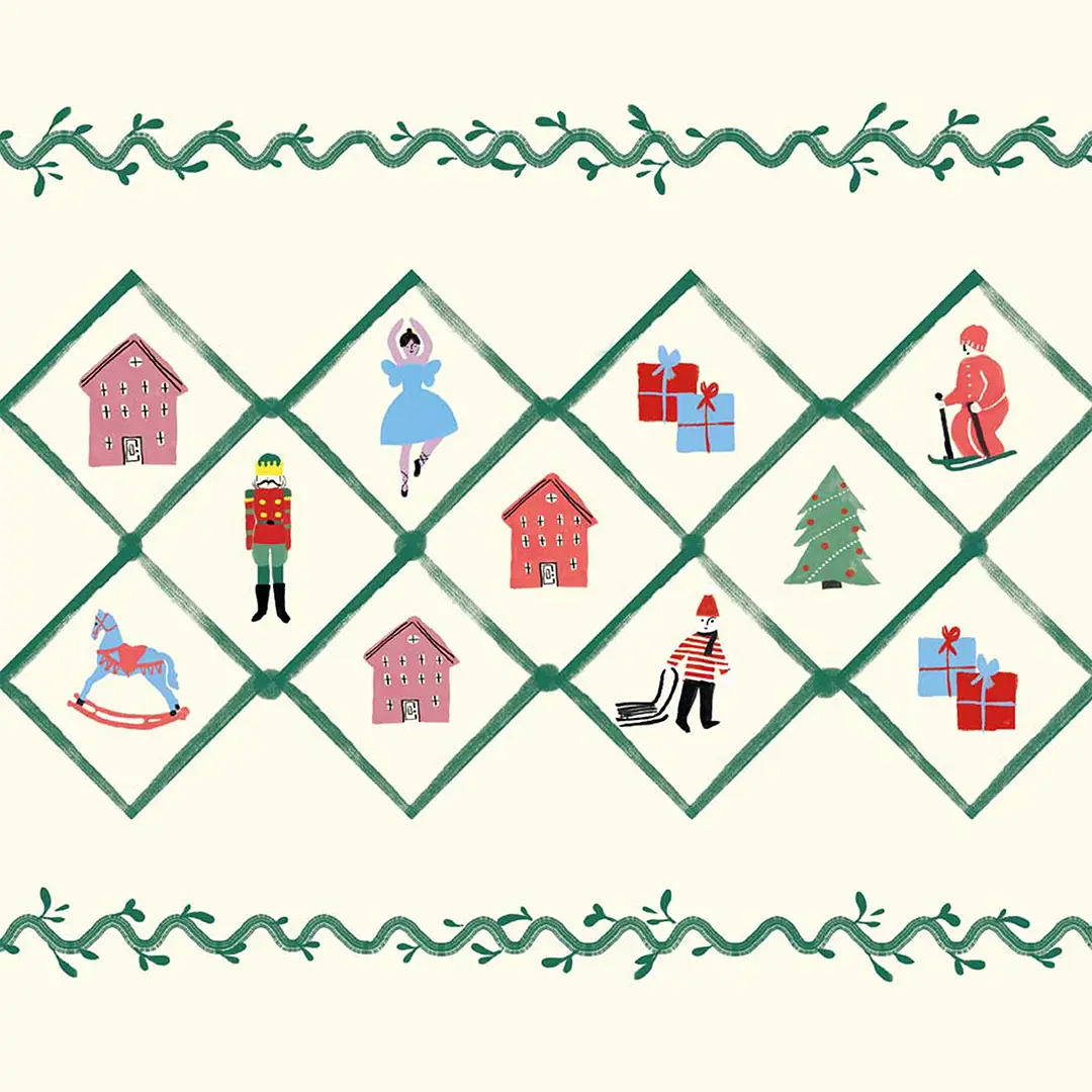 Podkładki świąteczne Retro wieniec 20x20 cm