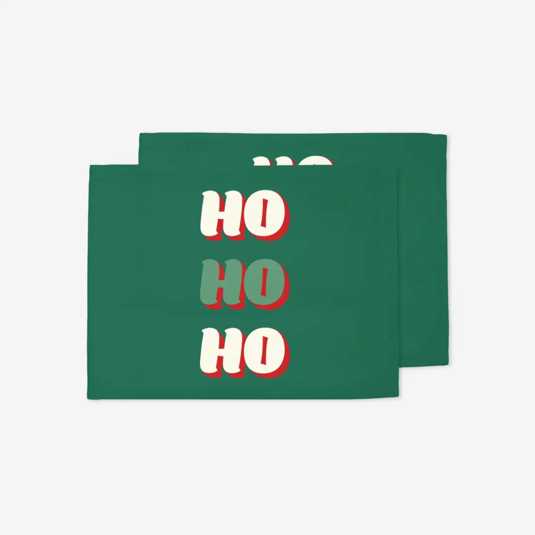 Podkładki świąteczne HO HO HO zielone tło 35x45 cm