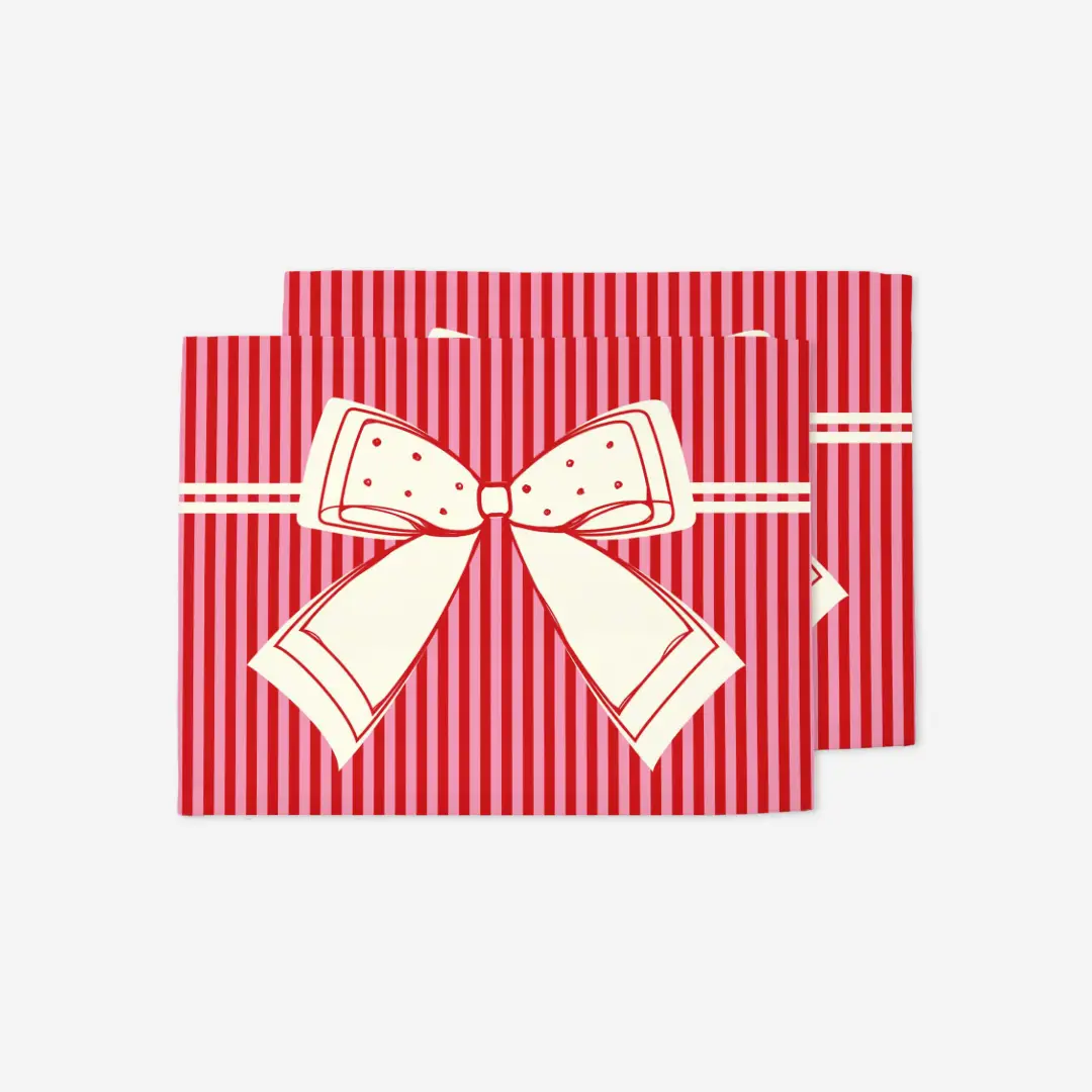 Podkładki świąteczne Kokardka czerwone paski 35x45 cm