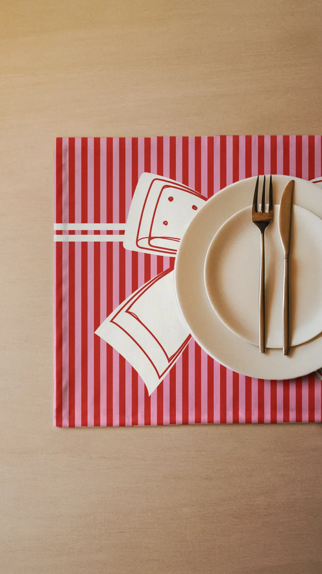 Podkładki świąteczne Kokardka czerwone paski 35x45 cm