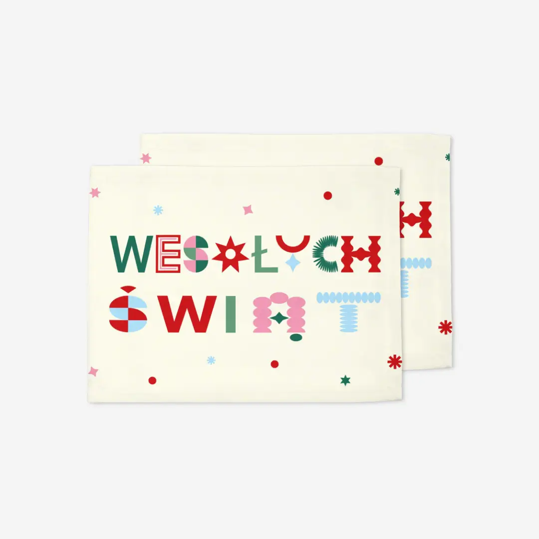 Podkładki świąteczne Wesołych świąt napis 35x45 cm