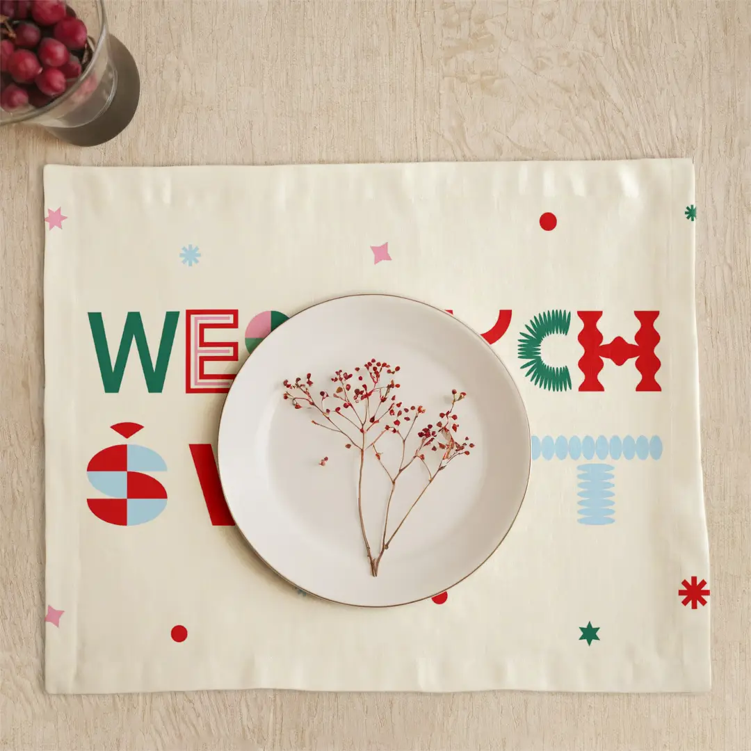 Podkładki świąteczne Wesołych świąt napis 35x45 cm