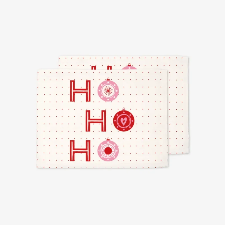 Podkładki świąteczne HO HO HO bombki beżowe tło 35x45 cm