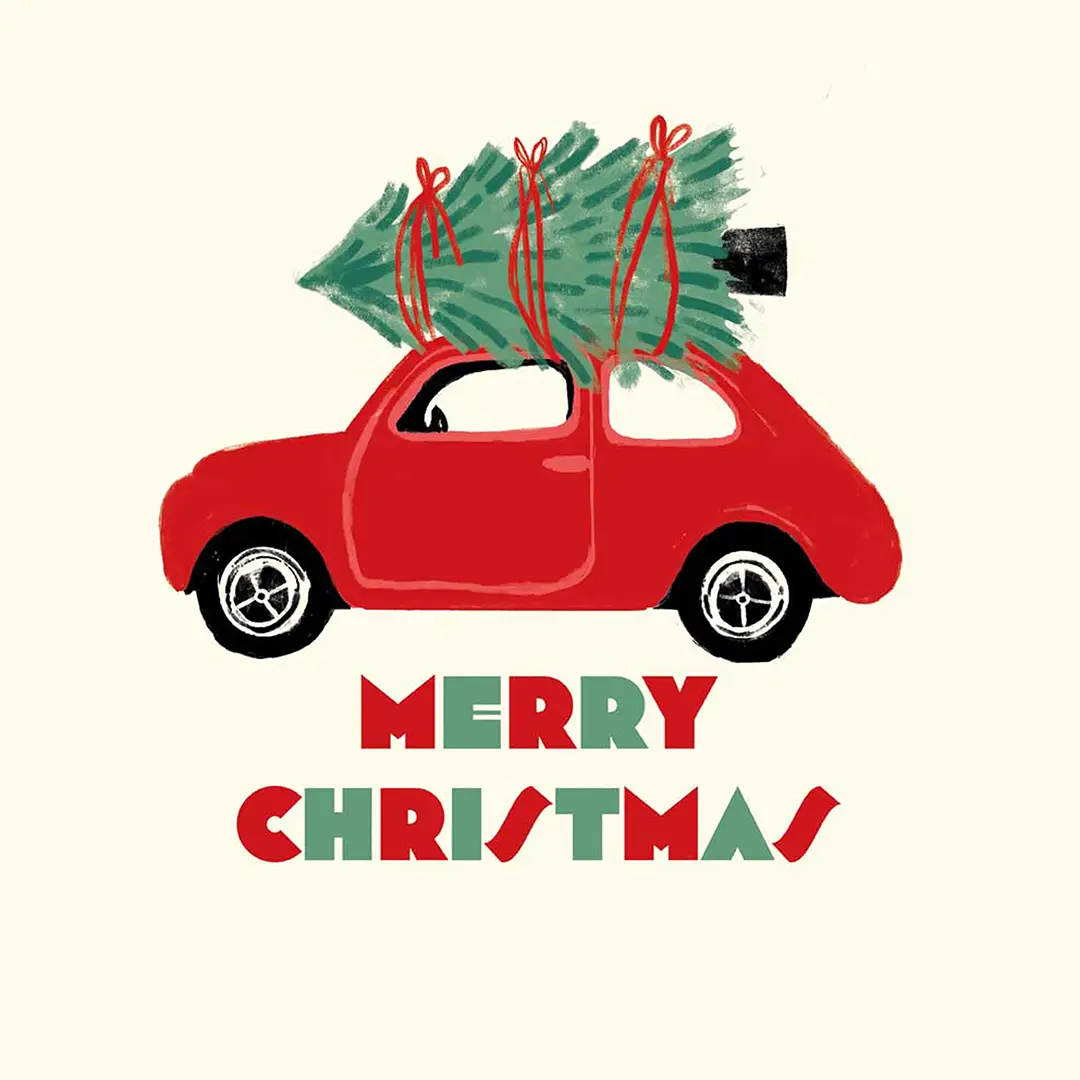 Podkładki świąteczne Świąteczny samochód Merry Christmas 20x20 cm