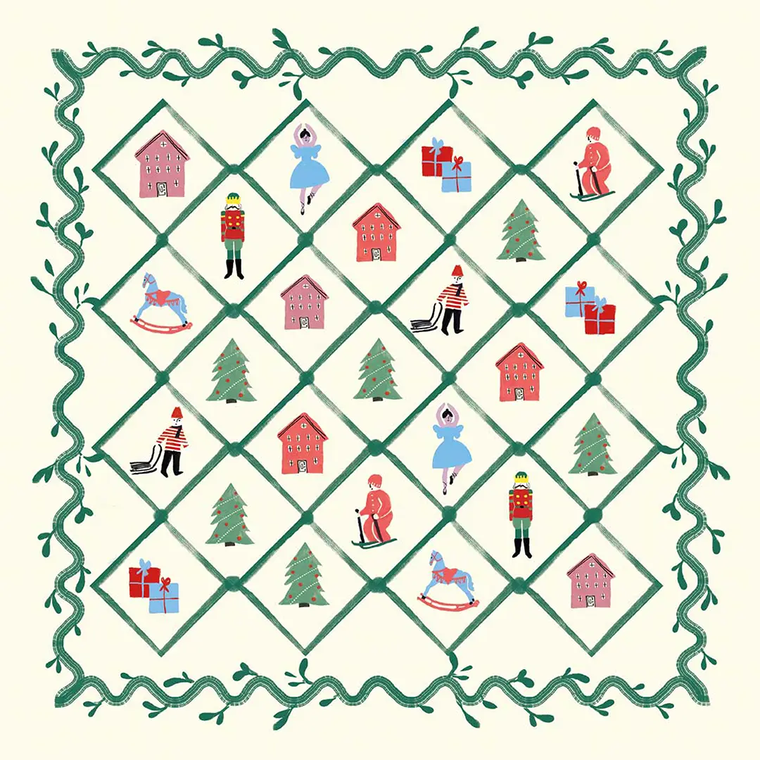 Serwetki świąteczne Retro wieniec 20x20 cm