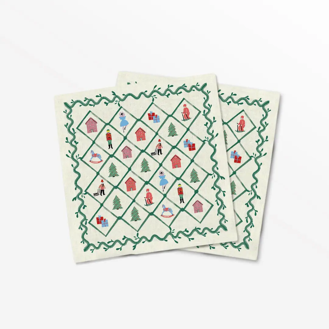 Serwetki świąteczne Retro wieniec 40x40 cm