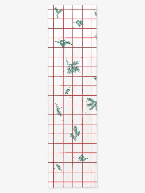 Bieżnik świąteczny krata i gałązki 40x150 cm