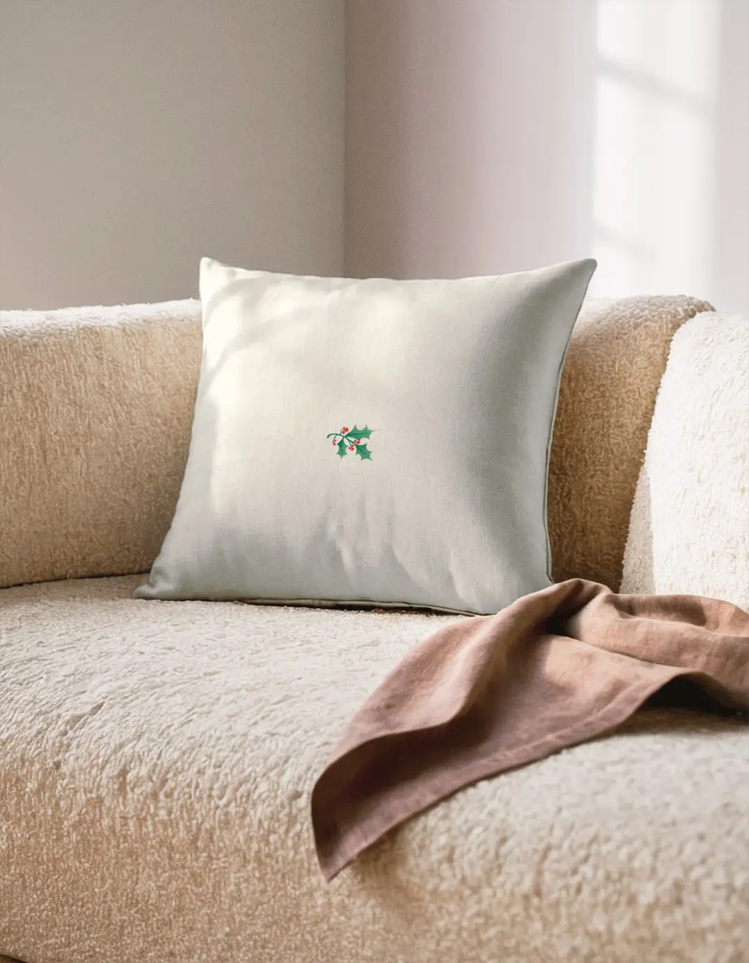 Poduszka świąteczna Minimalistyczna jemioła 45x45 cm