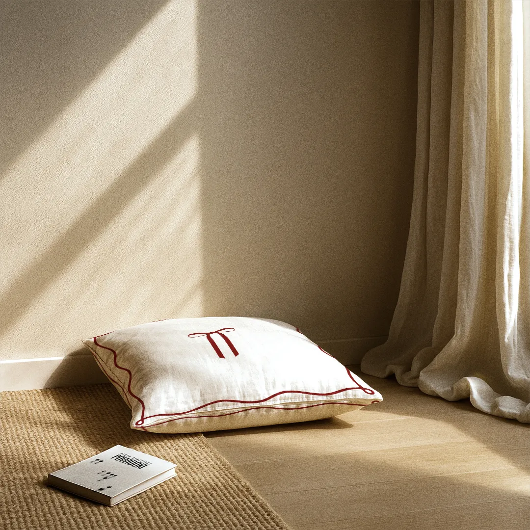 Poduszka świąteczna elegancka kokardka 50x50 cm