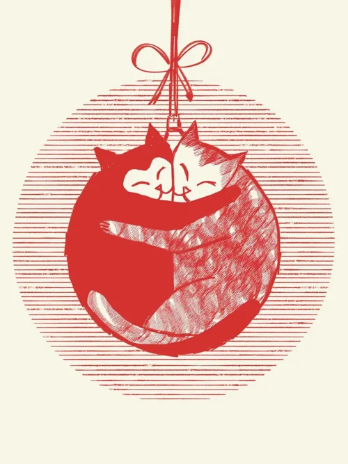 Poduszka świąteczna merry kittens 20x20 cm