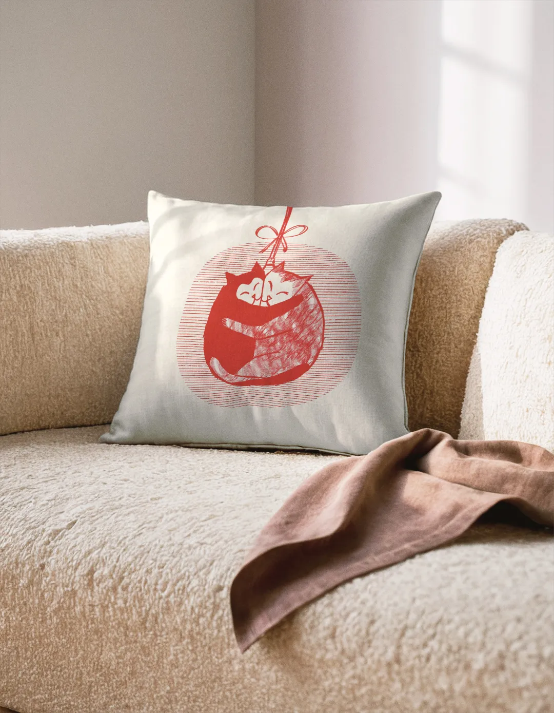 Poduszka świąteczna merry kittens 45x45 cm