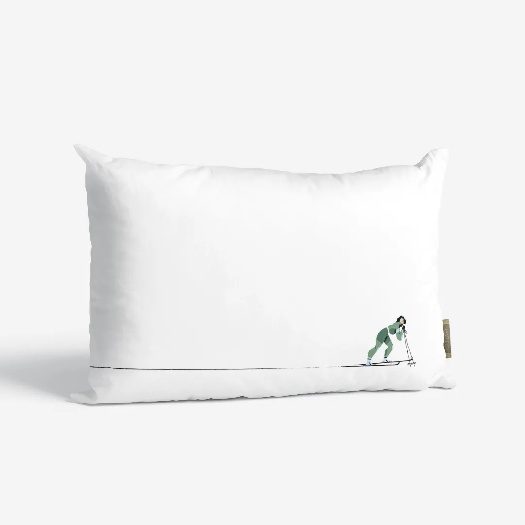 Poduszka świąteczna Zielona narciarka 40x60 cm