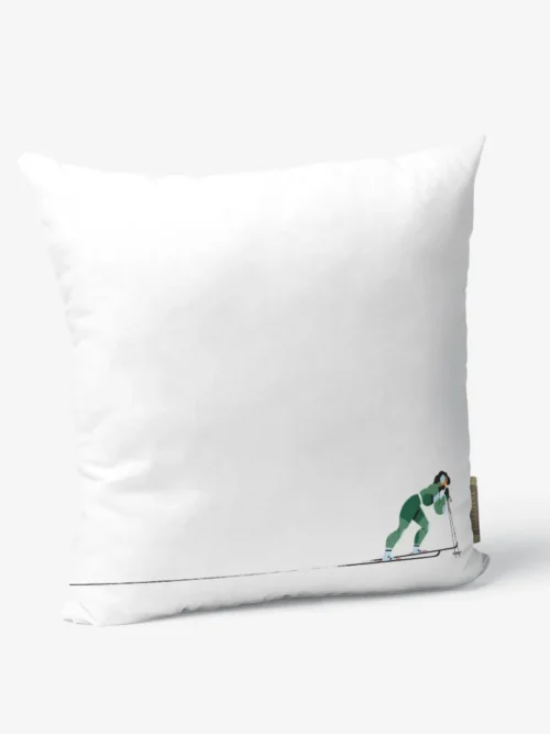 Poduszka świąteczna Zielona narciarka 45x45 cm