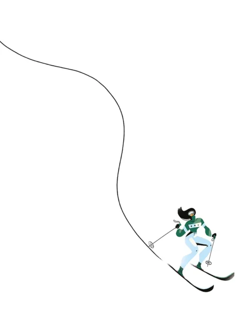 Poduszka świąteczna Niebieska narciarka 20x20 cm