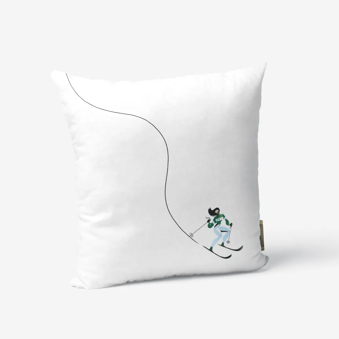 Poduszka świąteczna Niebieska narciarka 45x45 cm