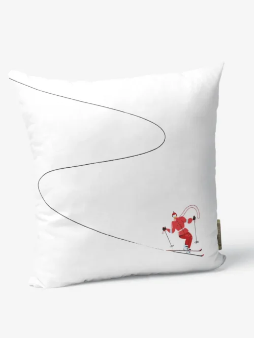 Poduszka świąteczna Czerwona narciarka 45x45 cm