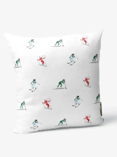 Poduszka świąteczna Kolorowi narciarze 45x45 cm
